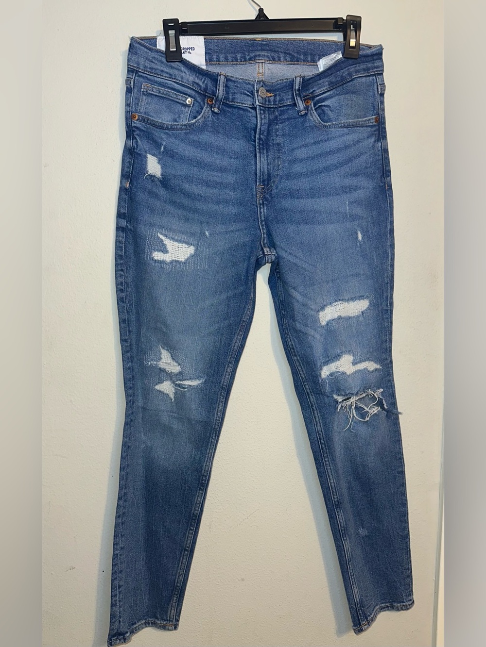 Distressed Blue Skinny Jeans